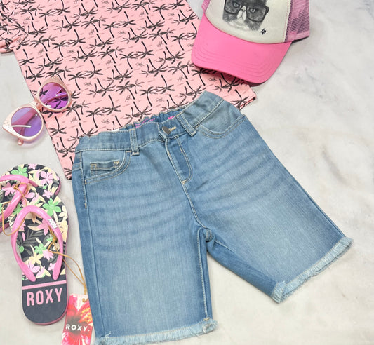 🌴 Bermuda : en jeans mou 6 ans fille taille ajustable neuf !