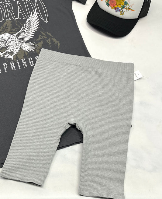🌵 Cuissard rib: texturé S/ fit ( fait XS /3 ans femme ) neuf ! Tissu gris qui me décolore pas .