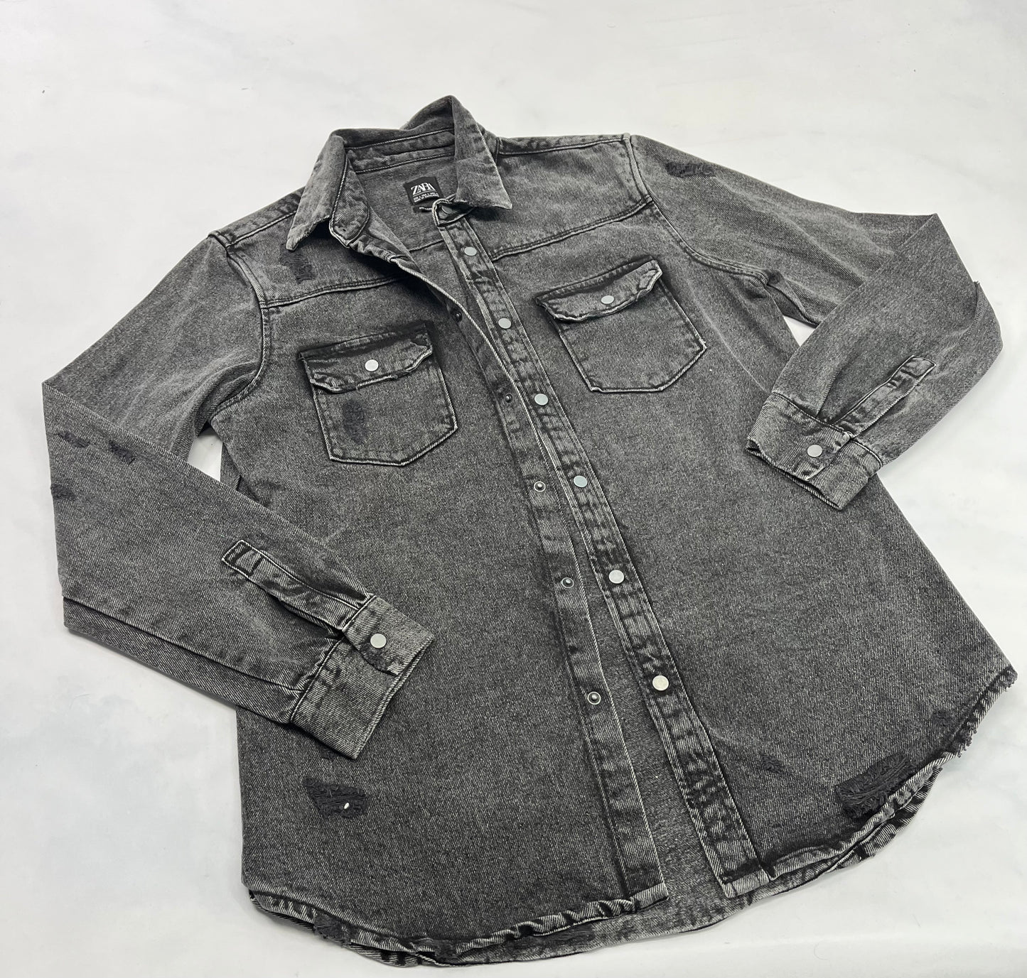 ZARA : Surchemise en jeans look vieillit fait M/ homme