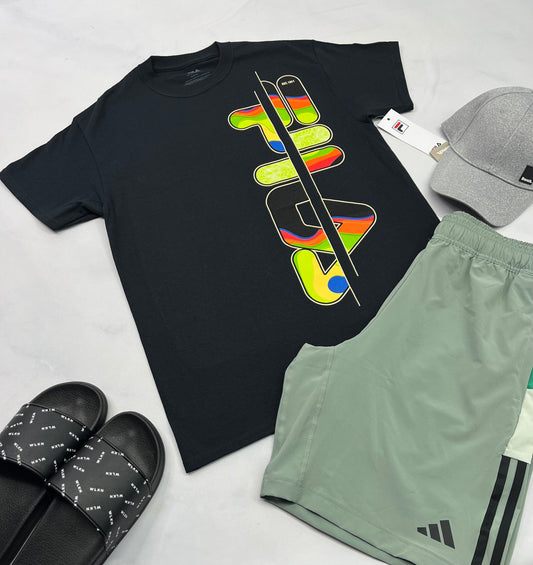 🌵 T-Shirt : FILA noir fait Small confo homme . Neuf !