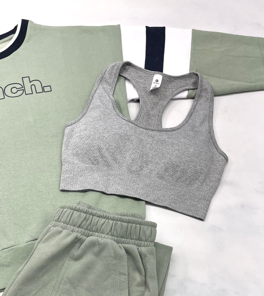 💚 Top : sport gris texturé M/ fit stretch neuf !
