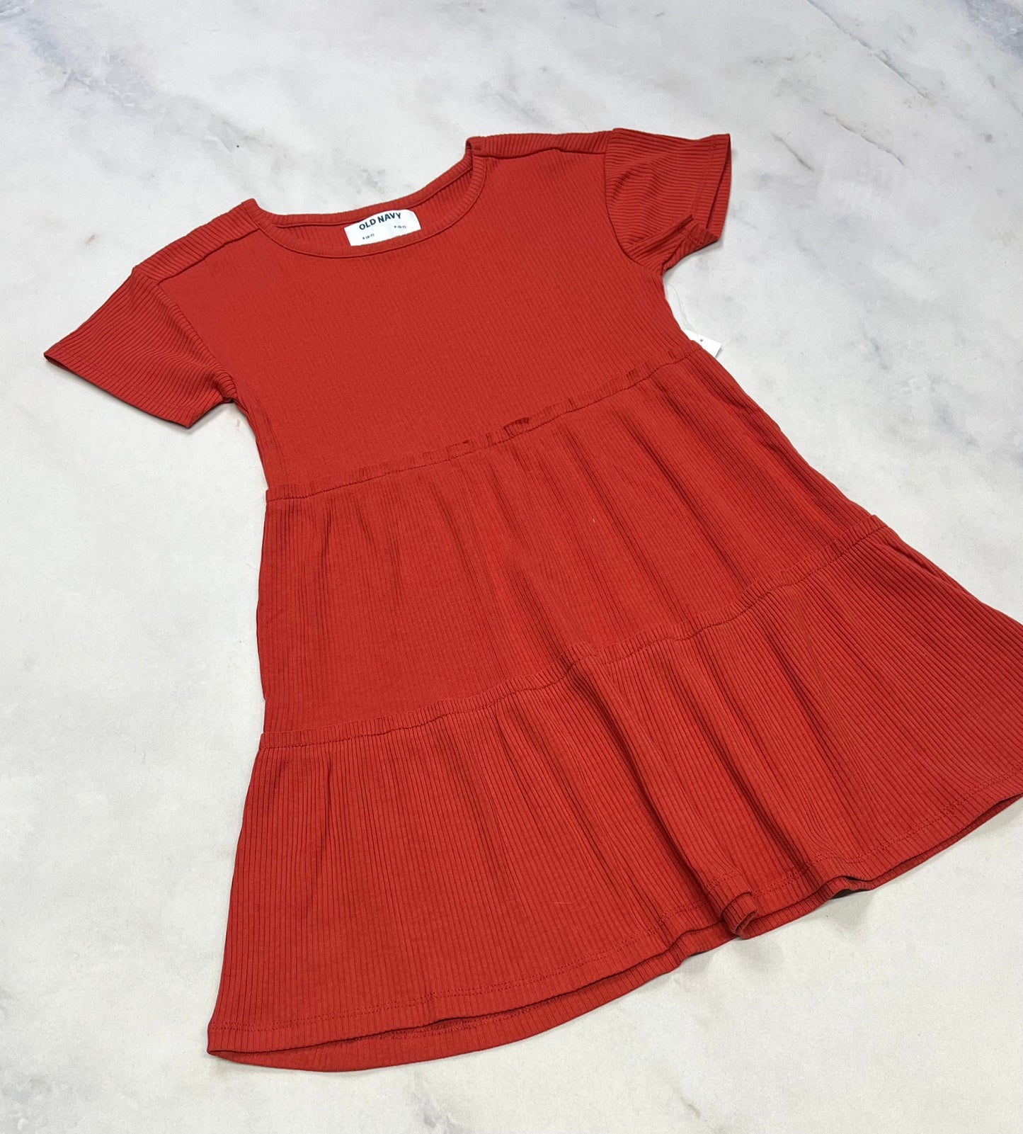 Robe : rib/ texturé orangé 6x neuve .