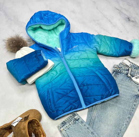 🦋 Manteau : Mi-saison RÉVERSIBLE . 6 ans fille neuf !