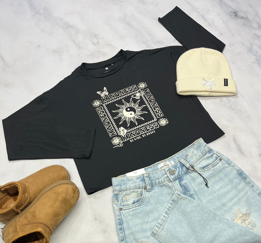 ✨Manche longue : noir tissu soft stretch mi hanche neuf ! 12 ans fille .