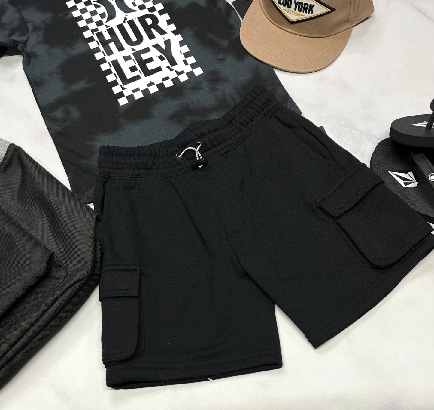 ☀️ Short : ouaté cargo noir 5-6 ans coupe confo neuve !