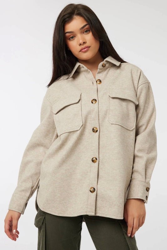 😍 Veste manteau : mi saison L/ femme coupe confo neuve . Couleur beige café / hyper tendance .