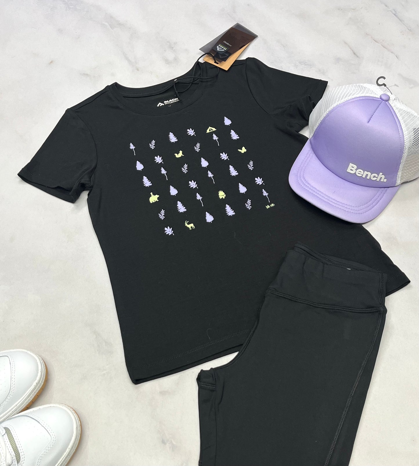 🌴 Manche courte : Black Mountain soft stretch +9-10 ans fille neuf !