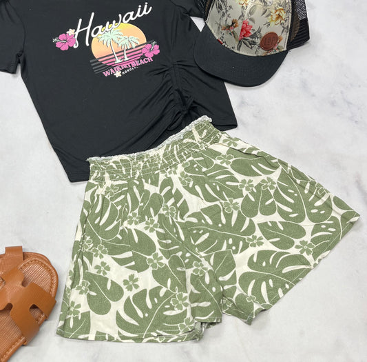 🌿Short ultra légère : taille haute élastique . Tag fait 6X fille neuve.