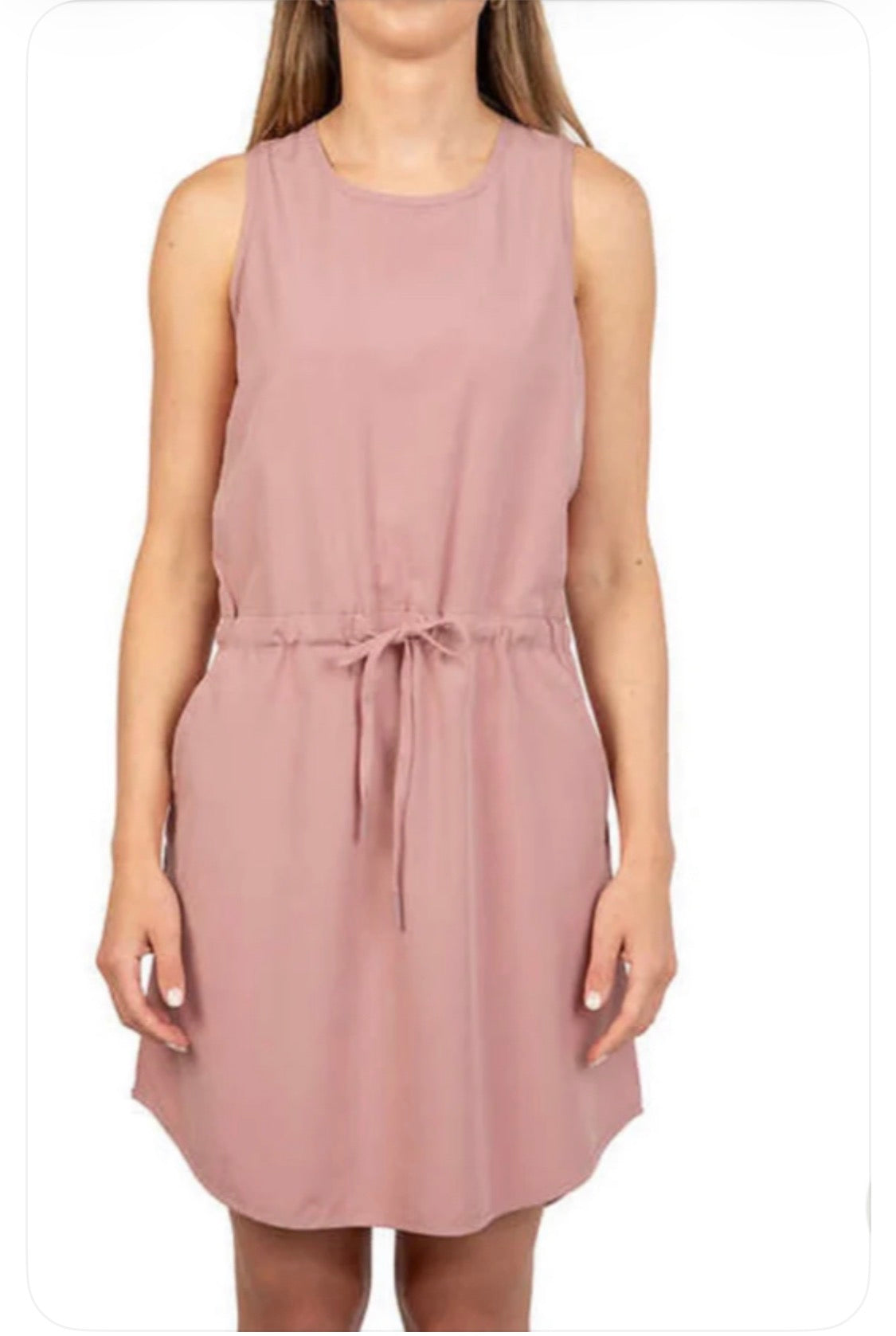 🌴 Robe : rose S/ femme coupe confo neuve . En tissu léger qui ne décolore pas . Stretch avec des poches .