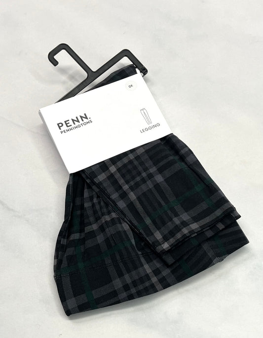 Legging : PENN qualité incroyable. Stretch motif noir carreauté gris et vert .