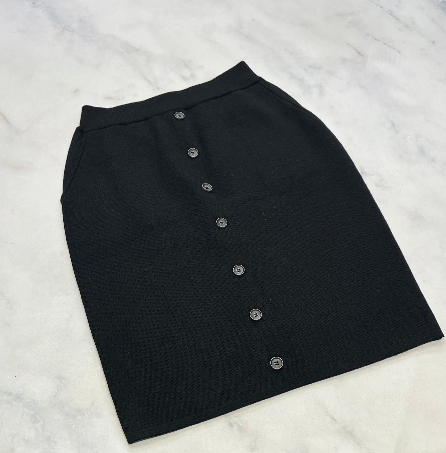 Jupe en tricot : noir ZYA M/ femme taille haute stretch neuve .