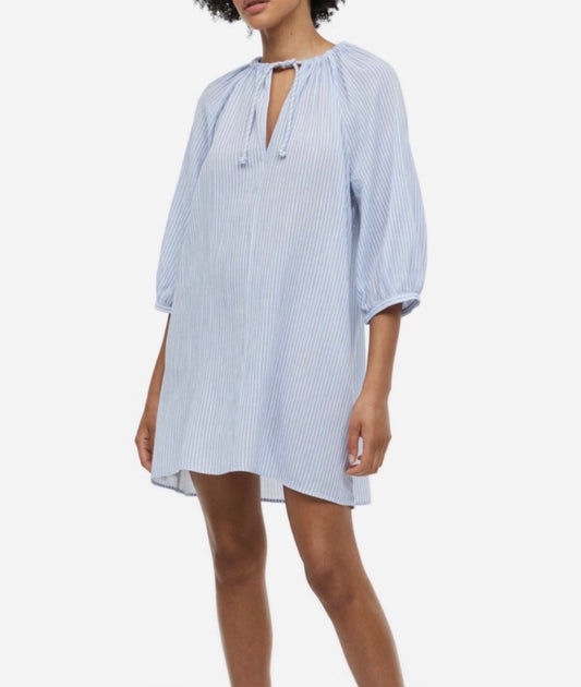 🌴 Cache maillot : Bleu rayé blanc M/ femme look over size ( peu faire jusqu’à Xlarge lousse ) . Neuve !