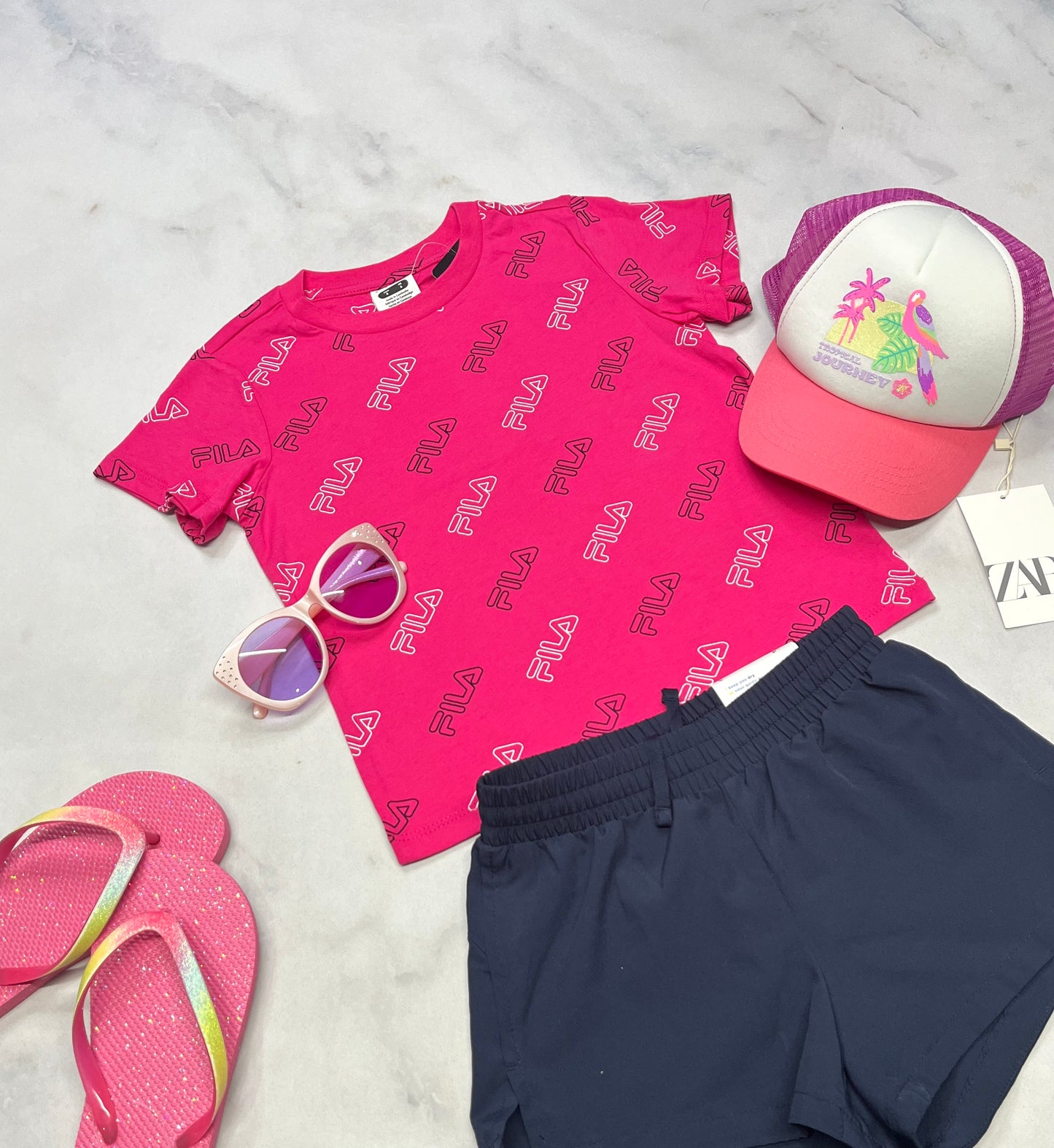 🌷 Manche rose : Fila fait 5 ans fille neuf !