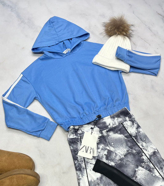 🩵 Cagoule : soft stretch cordon de serrage au bas + 8 ans fille comme neuve .