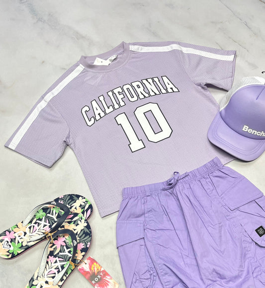 💜 Manche courte : tissu de sport qui respire 6 ans fille look over size tendance . Neuf !