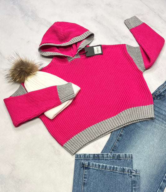 💕 Cagoule : en tricot Mile end neuve ! 7 ans fille stretch .