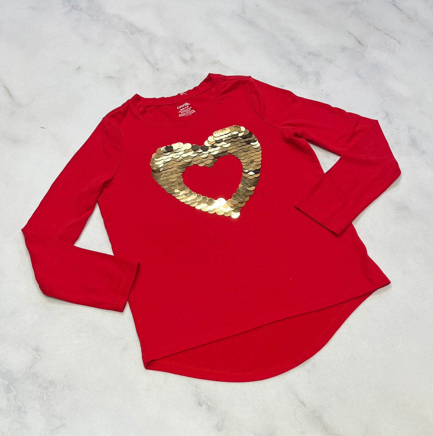 Manche longue : coeur  brillant 7-8 ans super état