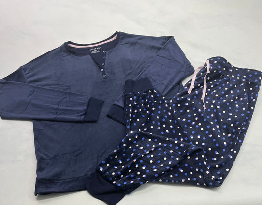 Nautica : pyjama toute doux look velour stretch neuf ! médium et large femme .
