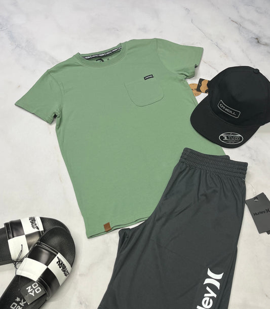 🌴 LP: manche courte vert incroyable beau coton stretch + 12 ans garçon neuf !