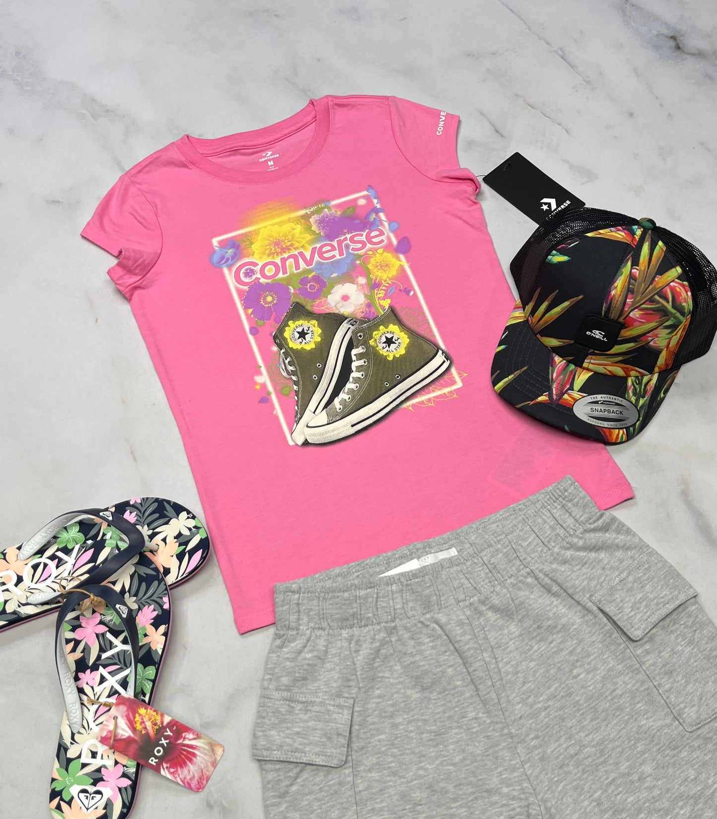 💕 Manche courte : Converse 10-12 ans fille neuf !