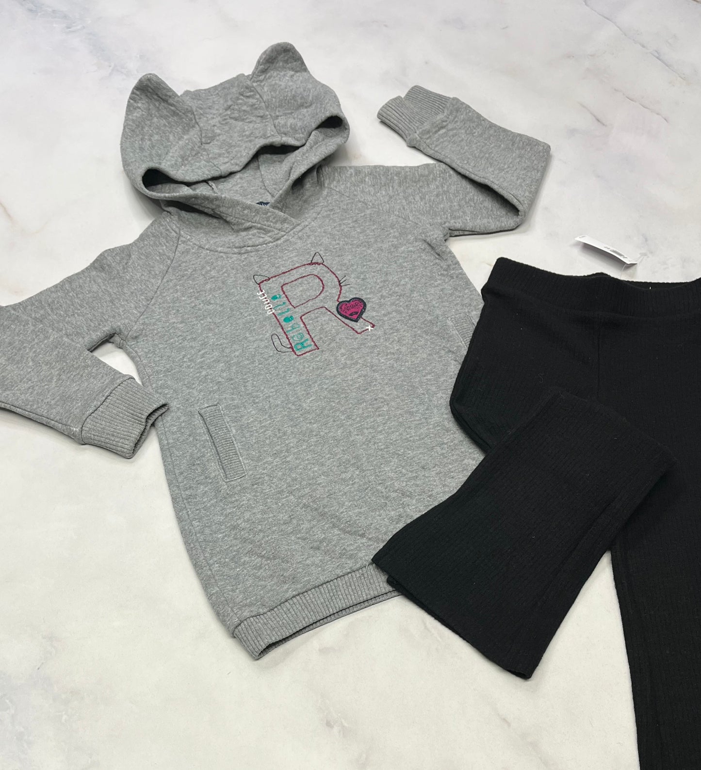 Duo 5 ans : Tunique Souris Mini en ouaté 5 ans super !+ Skinny évasé ultra doux stretch 5 ans neuf!