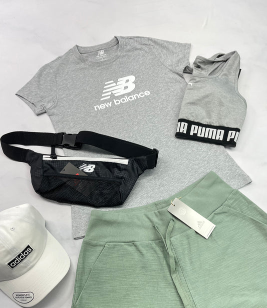 🍃 New Balance : manche courte en coton gris S/ femme neuf !
