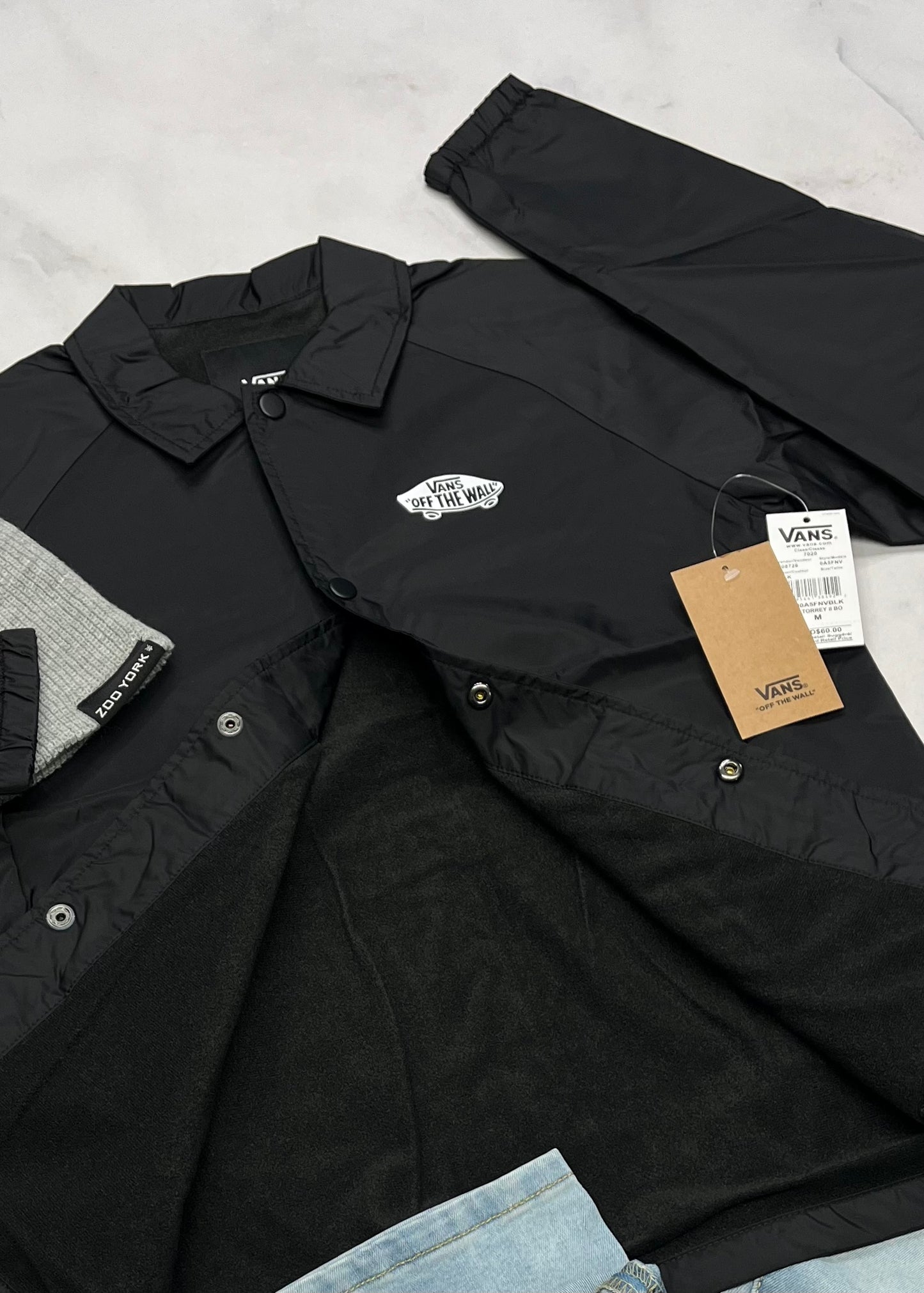 🤩 Manteau VANS : mi saison tissu souple imperméable . Micro polar intérieur . 10-12 / 13-14 et 14-16 ans garçon coupe confo neuf !