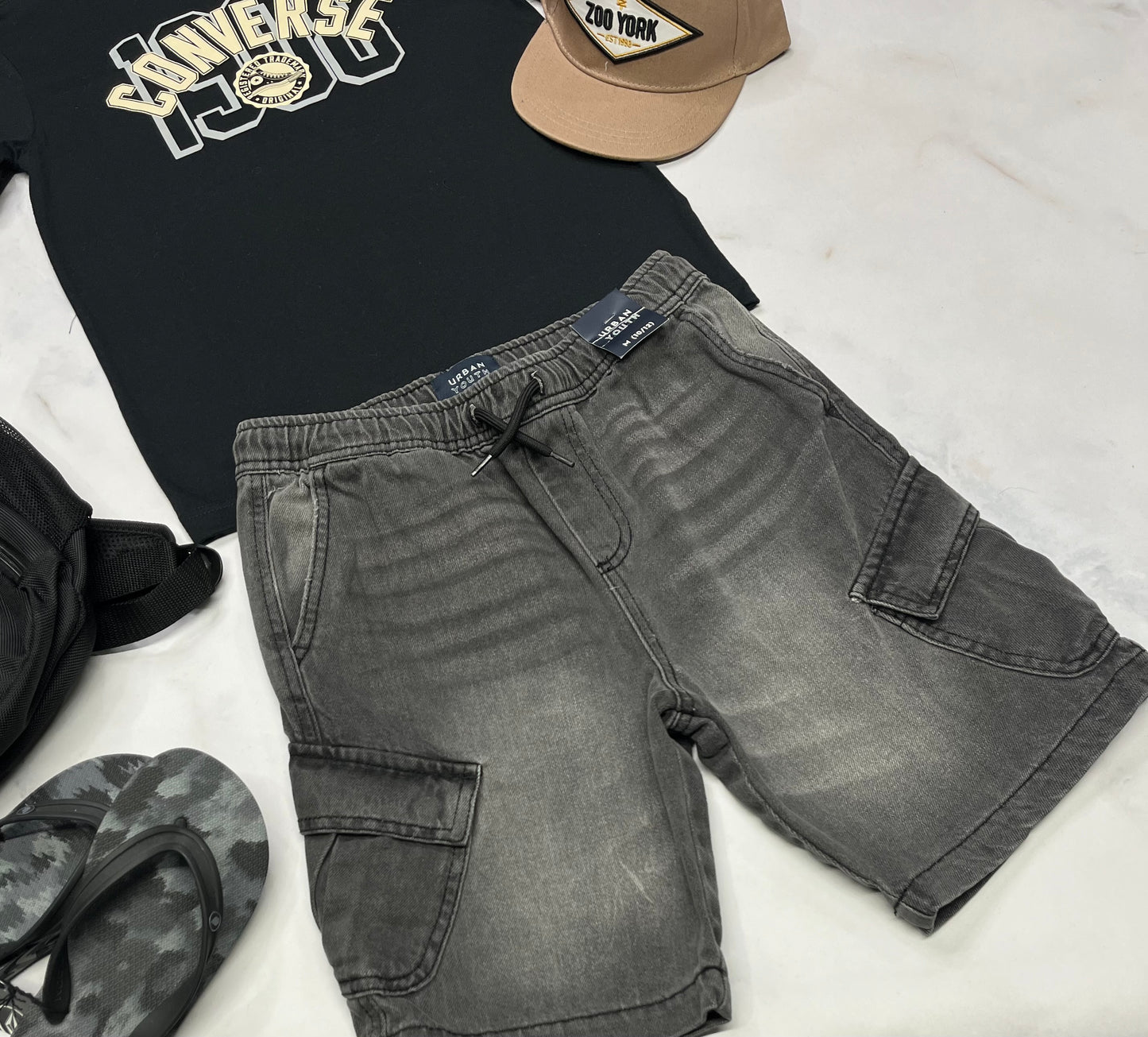 🛹Bermuda : cargo en jeans 10-12 ans coupe confo neuf !