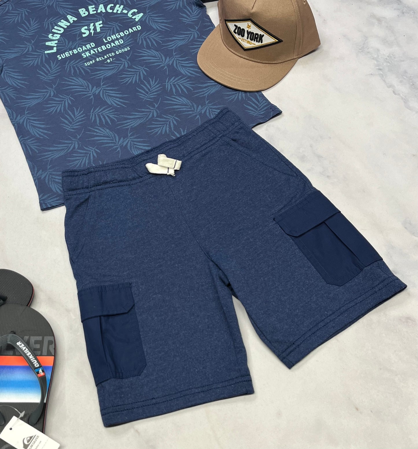 🌿 Bermuda : cargo ouaté Carter’s + 7-8 ans garçon neuf !