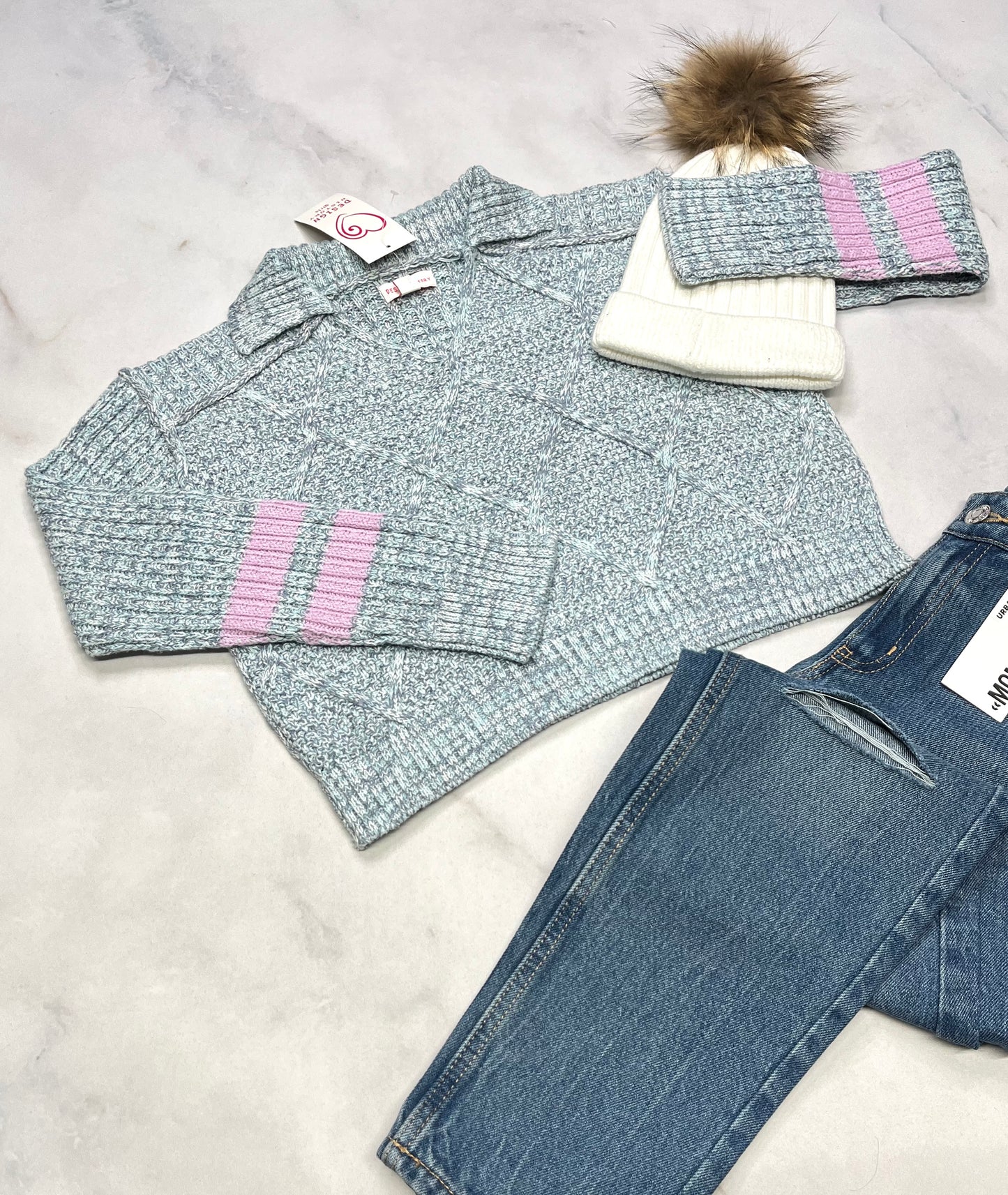 ❄️ Tricot col polo : look tendance neuf! Mi hanche 12-13 ans stretch fille .