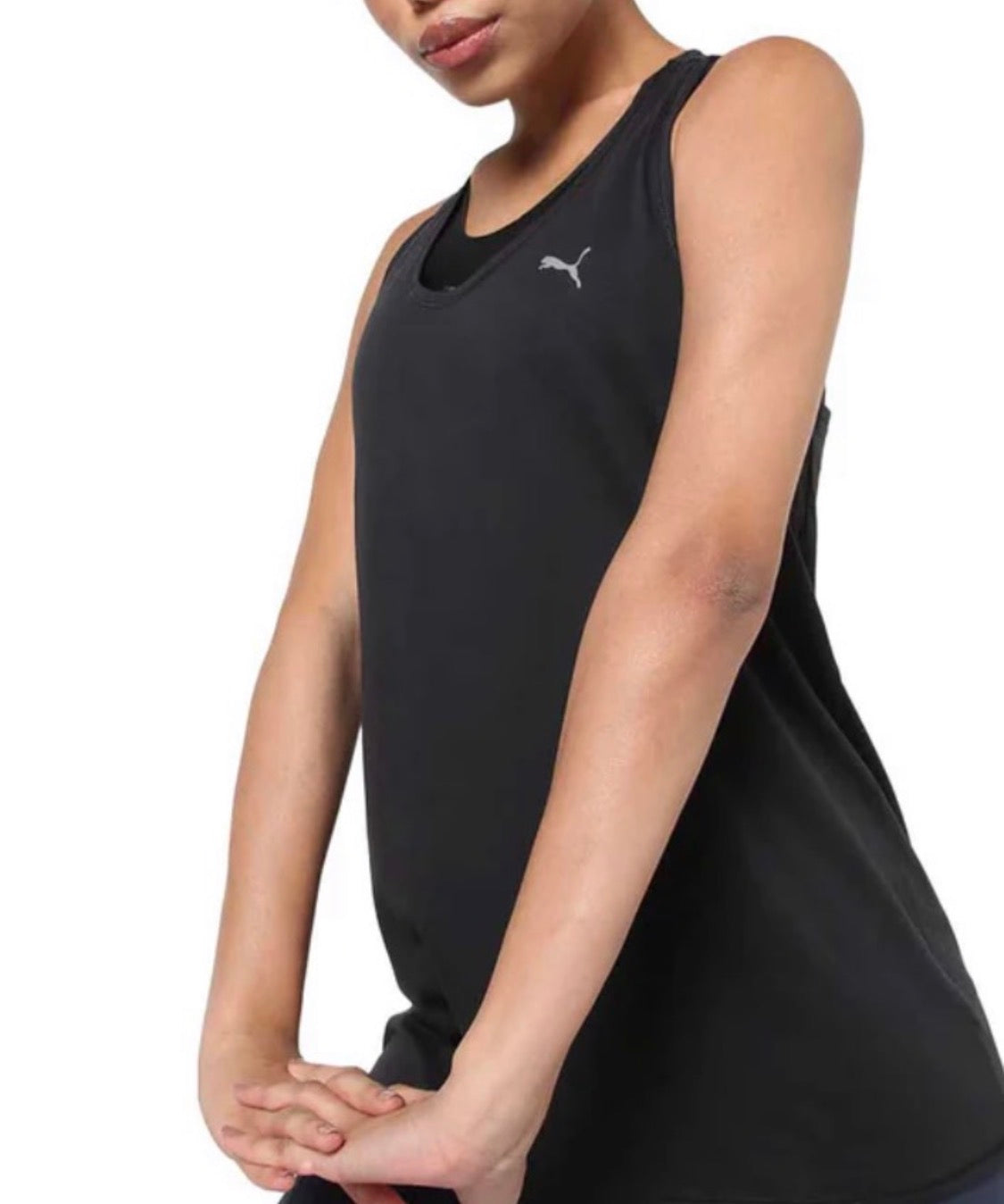 💕 Camisole : Puma Small femme . Noir soft relax fit tendance .