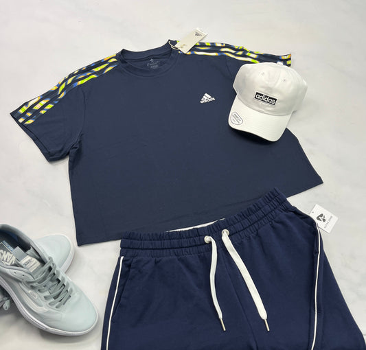 🌿 Manche courte Adidas : marine neuf ! L et XL femme mi hanche .