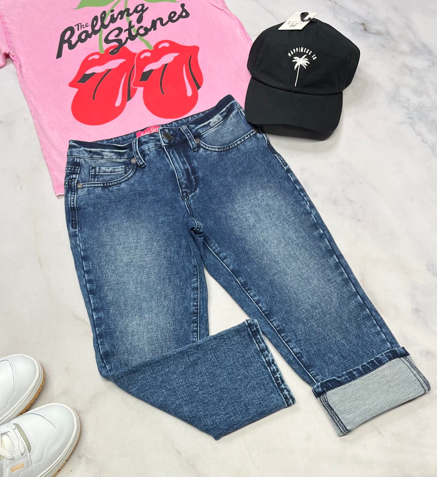 😍 Jeans Suko : look écourté ultra mou confo . 12 ans fille comme neuve . Taille ajustable .