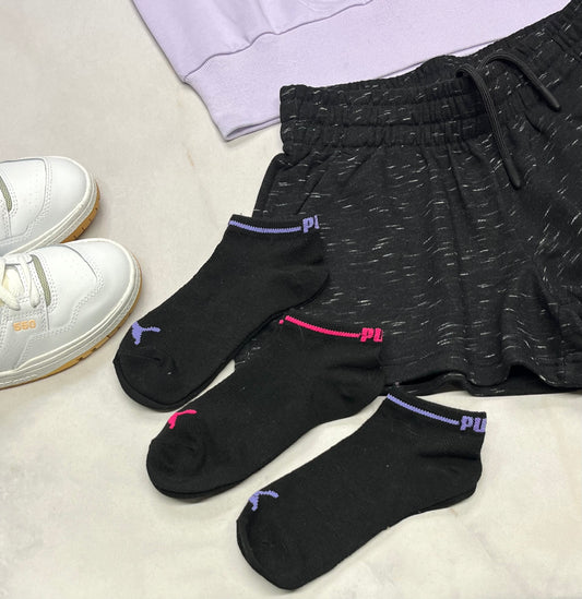 😍 1 lot de :3 paires de bas Puma noir (7-10 ans fille ) neuf !