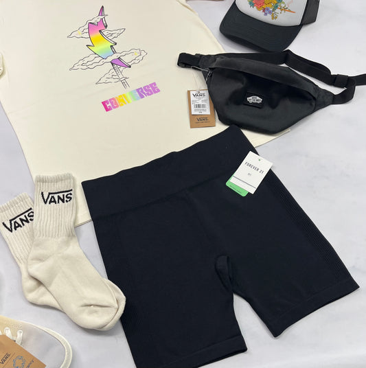 ☀️ Cuissard : Noir Forever 21 en tissu sport qui ne décolore pas . M fit :( SM/femme ) neuf !