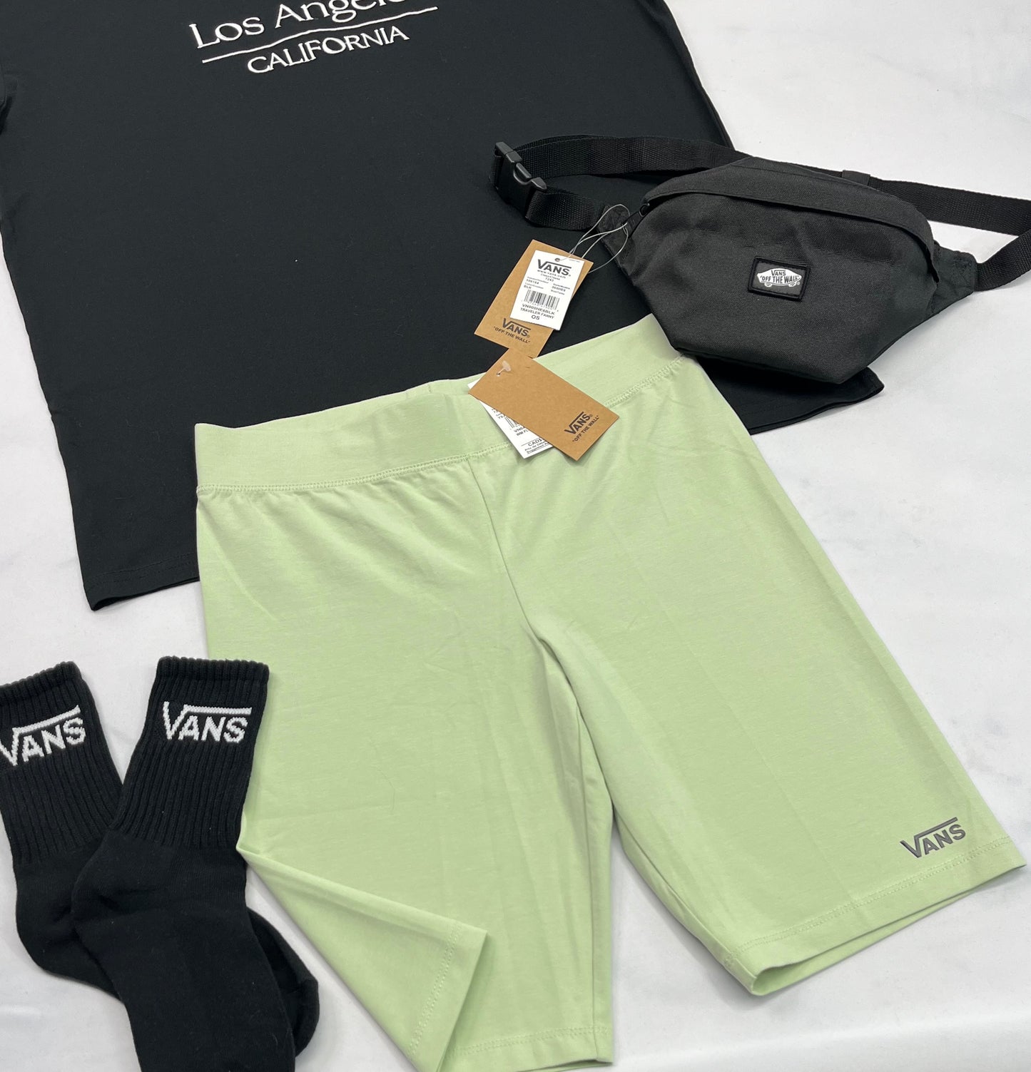 🌴 Cuissard vert :VANS en beau coton stretch L/ fit ( ML femme ) stretch neuf !