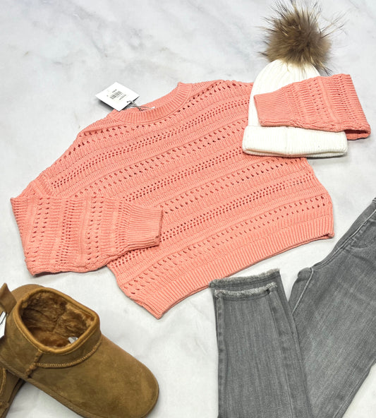 😻Tricot crocheté :  Tag corail 5 ans fille stretch neuf !.