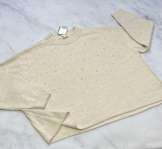 Tricot beigé hyper doux : manche ballon stretch ( avec perle cousu). WoW . M/ femme et XXL/ femme coupe confo .