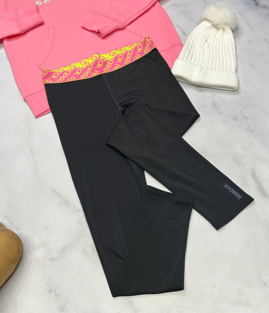 💫SOLDE Reebok : Skinny sport imparfait : frottement sur genoux légé et craquelure dans le logo au bas . 14(12-14 ans fille )