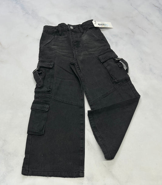 Jeans cargo : fille (taille haute ) jambe large tendance 6 ans neuve !