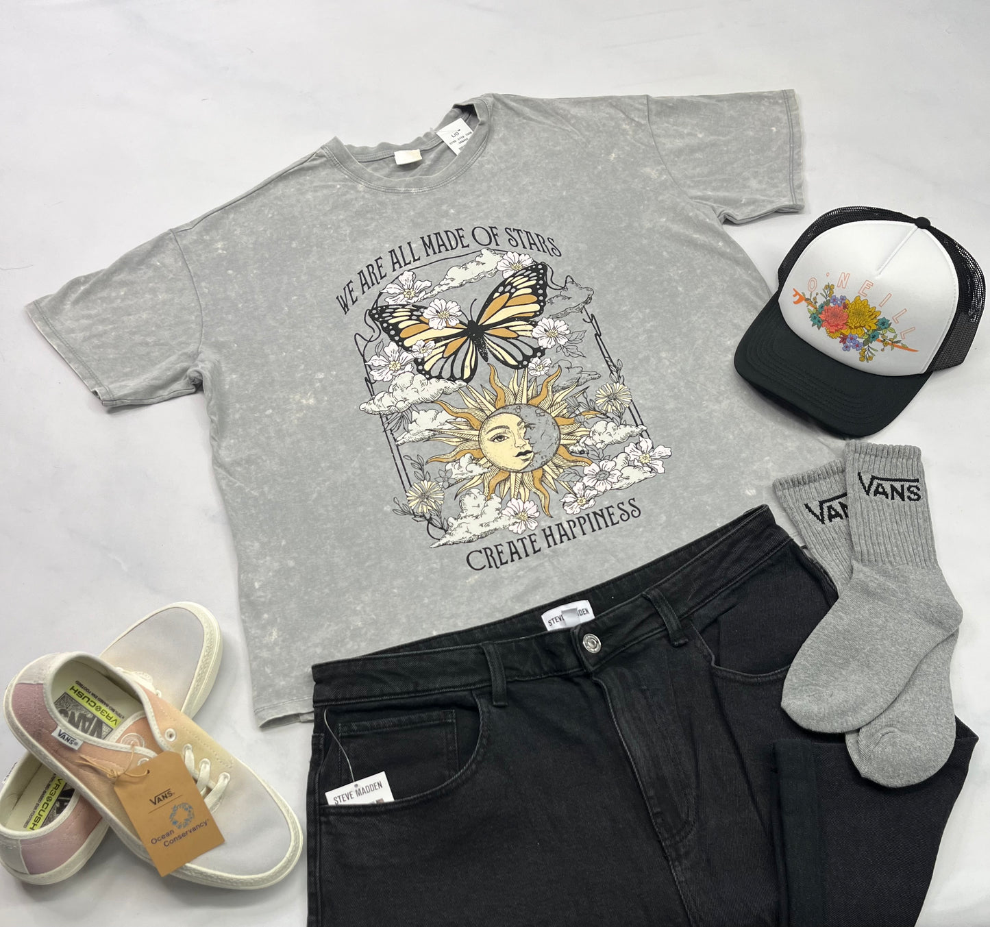 ☀️ T-Shirt : L/ femme relax fit neuf ! Look vieillit .