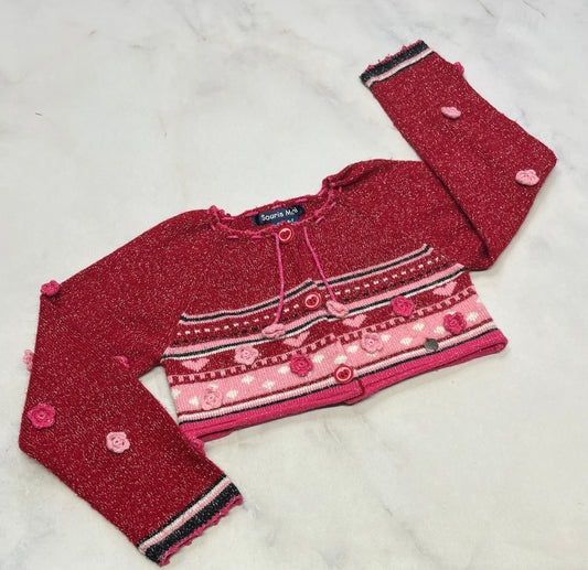 Veste en tricot : Souris Mini écourté et brillante comme neuve 6X fille .