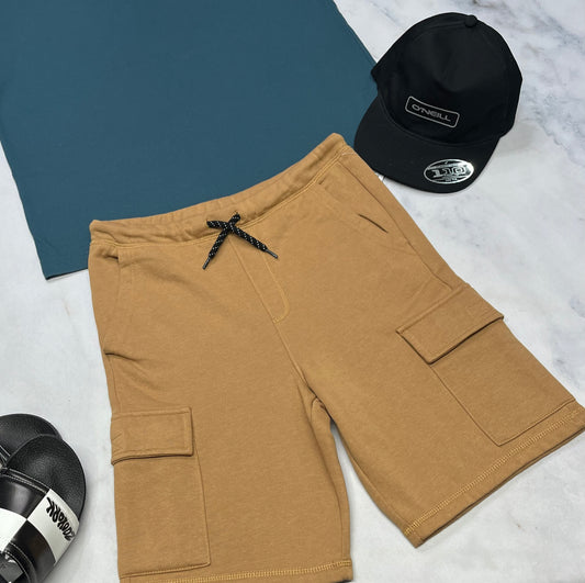 ☀️ Bermuda cargo : en ouaté Tan 14-16 ans coupe relax tendance neuf !