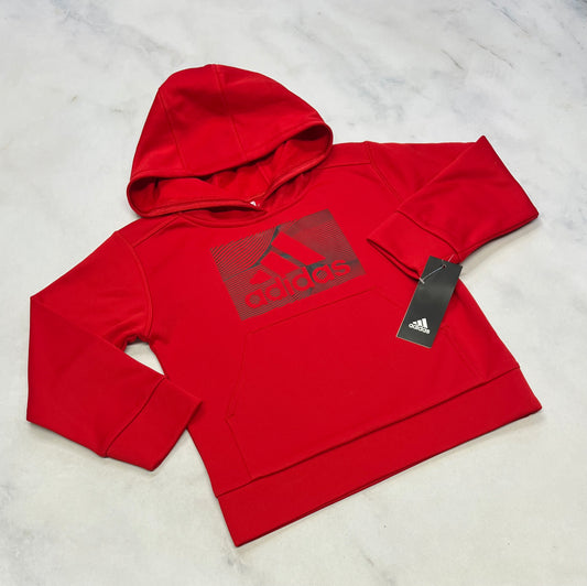 SOLDE ! Adidas : Cagoule 4 ans tissu de sport intérieur en micro polar neuve mais une micro ligne ( maille ) sur une manche .