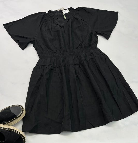 💕 Robe noir : tissu qui ne décolore pas avec doublure intégré . Manche souple superbe ! Col en V avec taille élastique . L et XL femme neuve !
