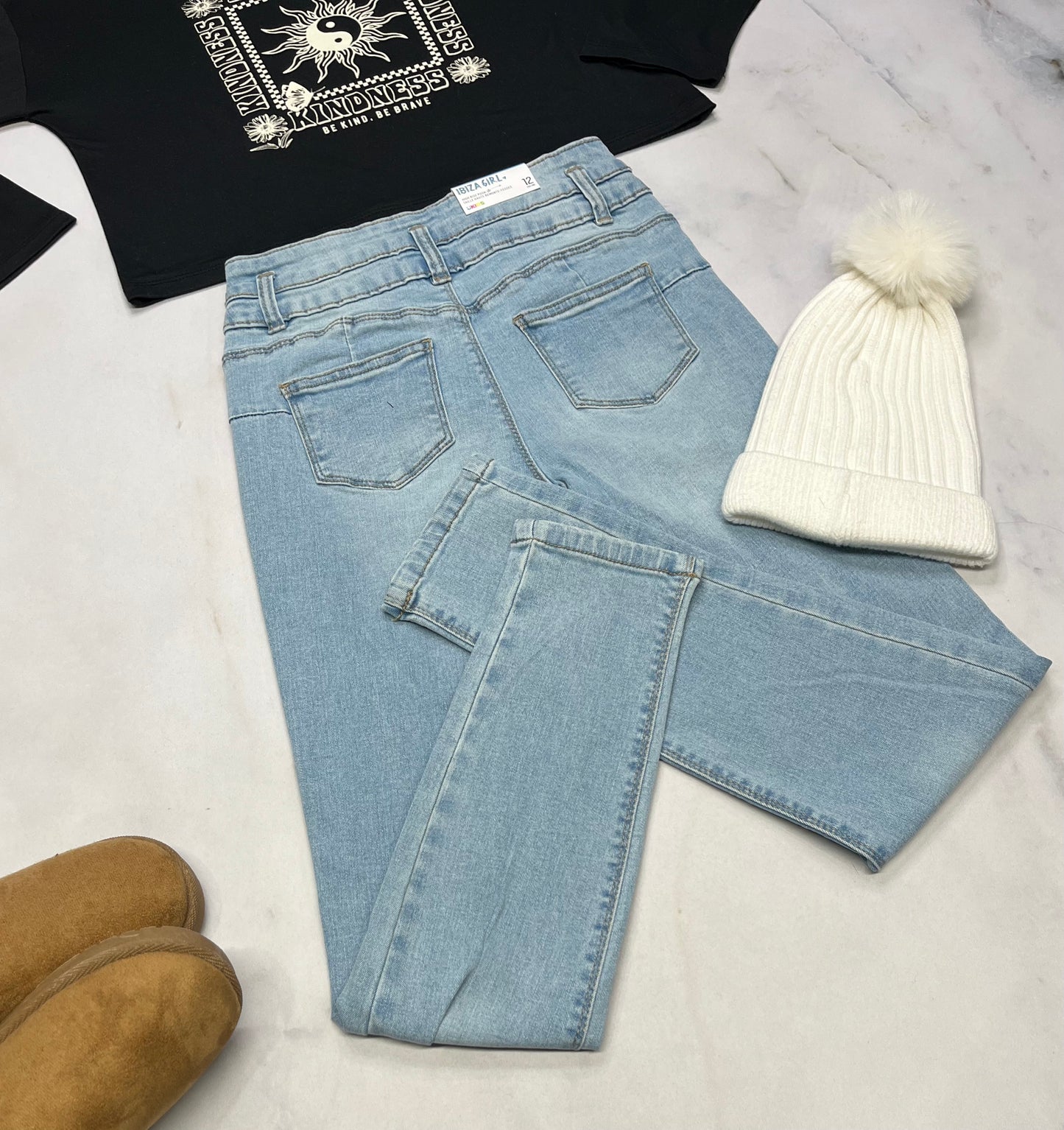 ✨Skinny jeans : mou stretch taille haute neuf ! 12 ans fille .