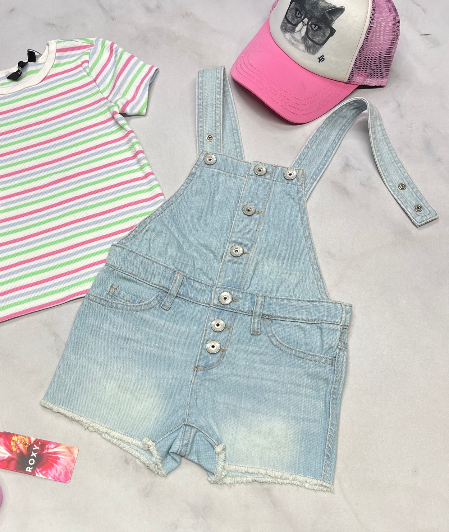 💕 Salopette : jeans 4 ans fille ajustable . Neuve !