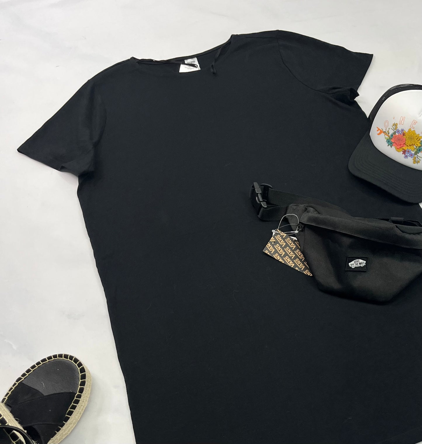 ☀️ Robe : noir L/ femme en coton  coupe confo neuve.