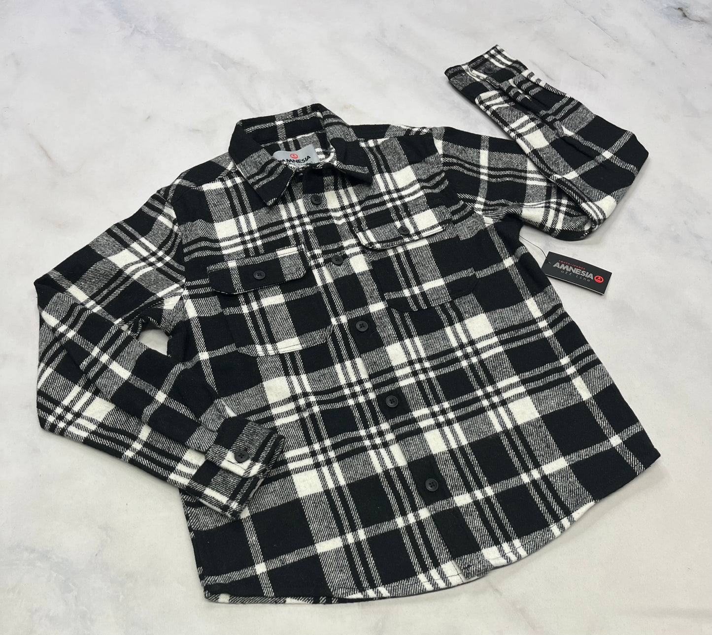 Chemise : Amnésia neuve en flanelle 10-12 ans .
