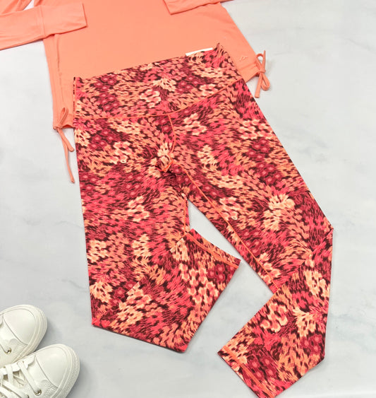 😍 Legging sport : Aerie 7/8 ième corail multi . Fait M(8-10 ans femme ) neuf ! Incroyable en vrai .